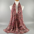 New style warm soft and elastic fashion muslim scarf hijab floral pattern printing scarf